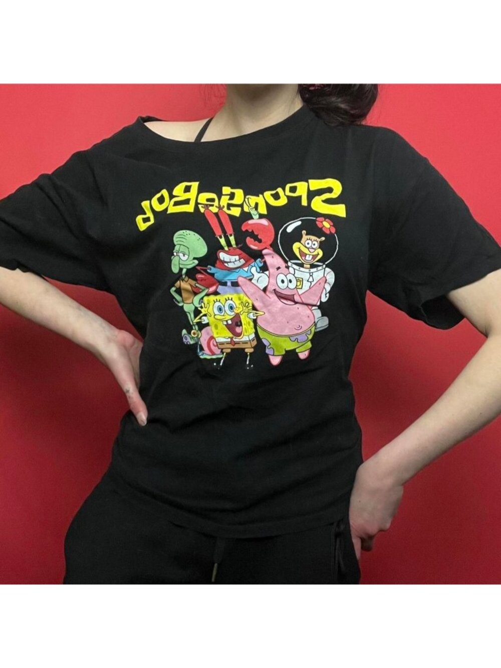SpongeBob SquarePants / Black graphic tee shirt 🖤💛